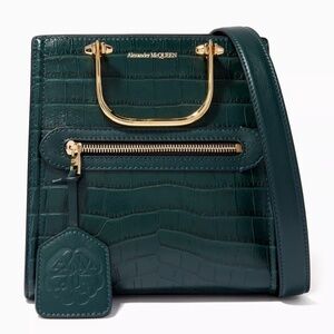 Alexander Mcqueen The Short Story Bag in Croc-embossed Leather